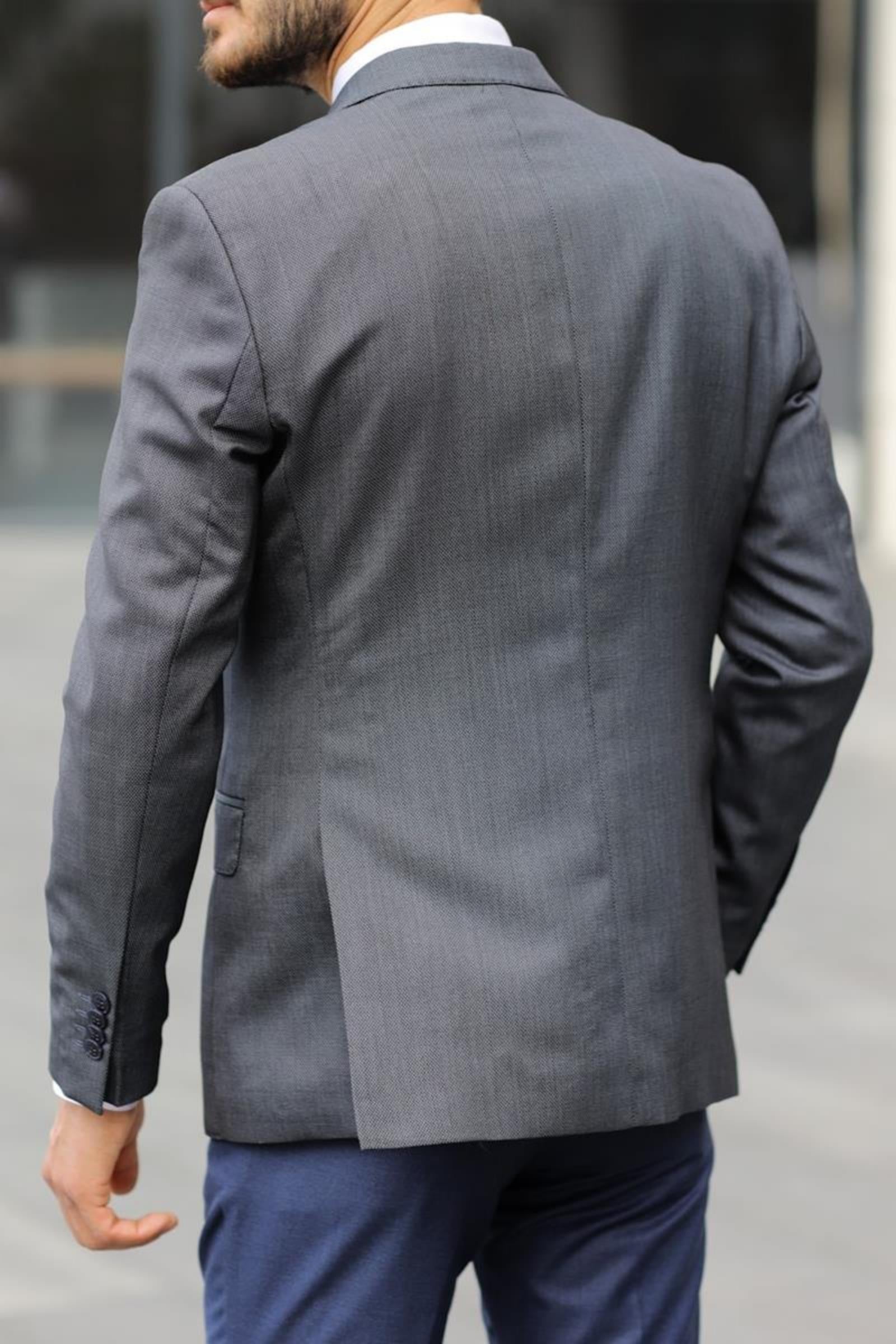 Rahat ve Modern Tasarımlı Erkek Slim Fit Ceket-KAV5029W