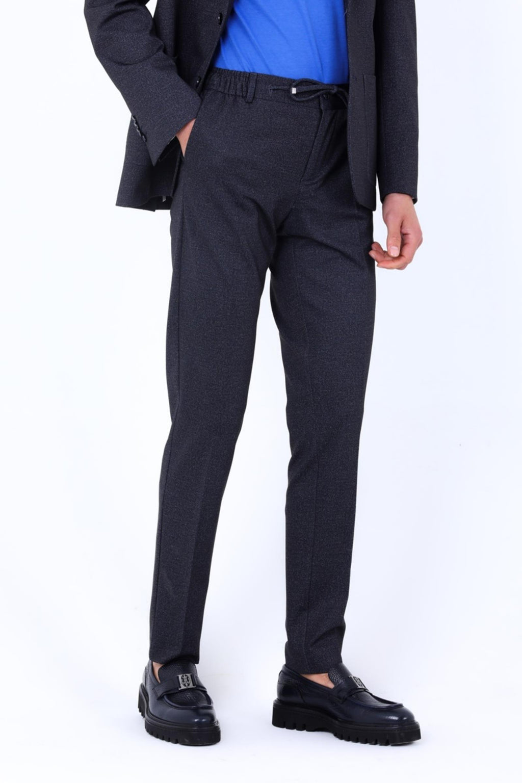 Kabartma Desenli Erkek Jogger Takım Elbise-KAW1804S