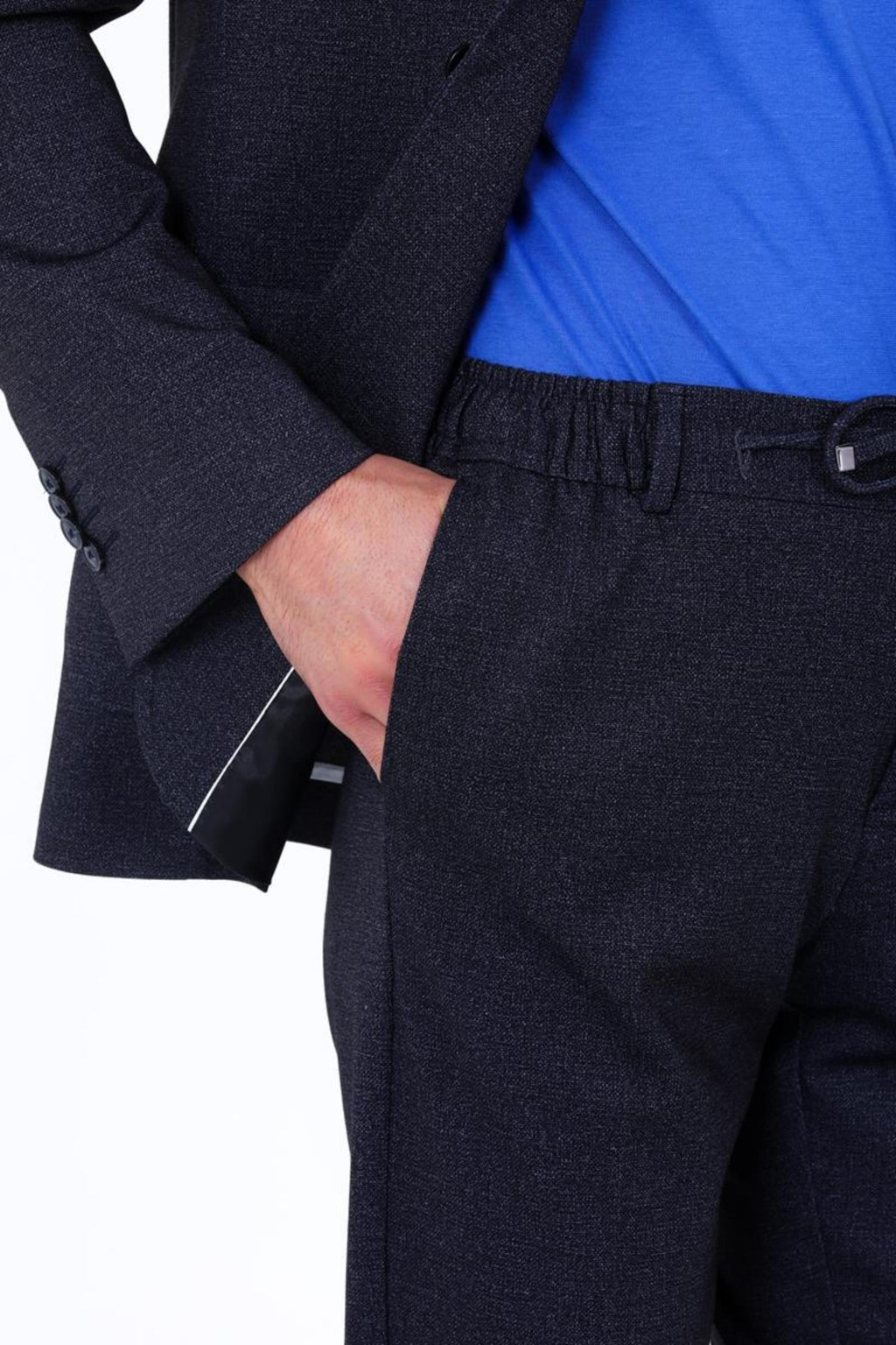 Kabartma Desenli Erkek Jogger Takım Elbise-KAW1804S