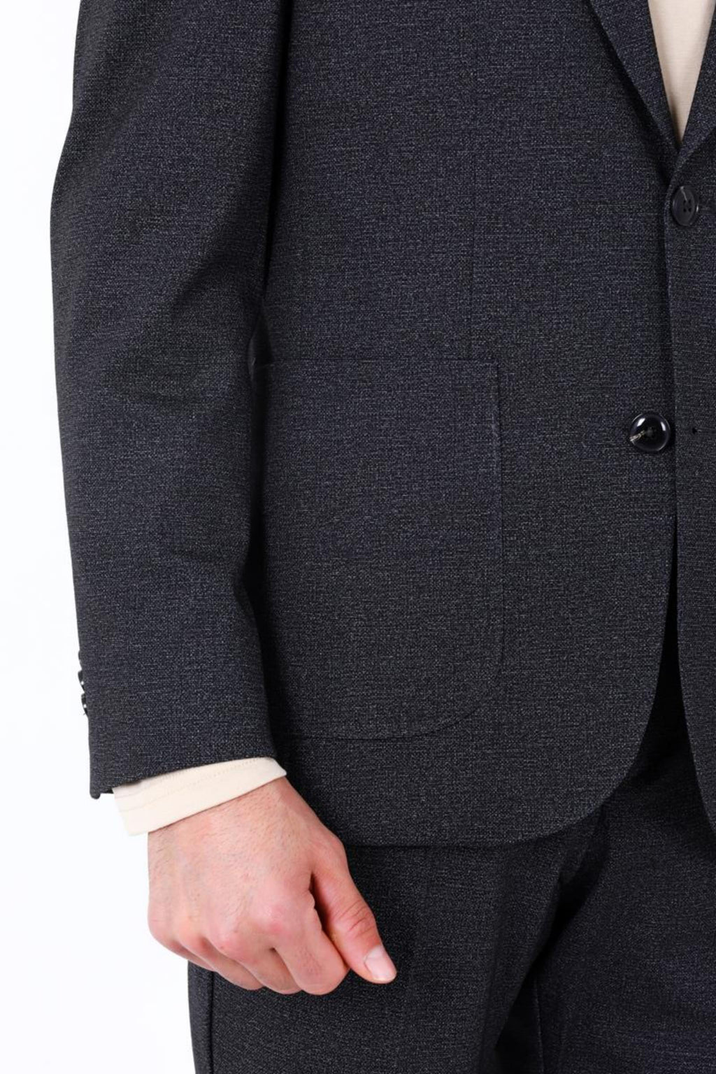 Kabartma Desenli Erkek Jogger Takım Elbise-KAW1804S