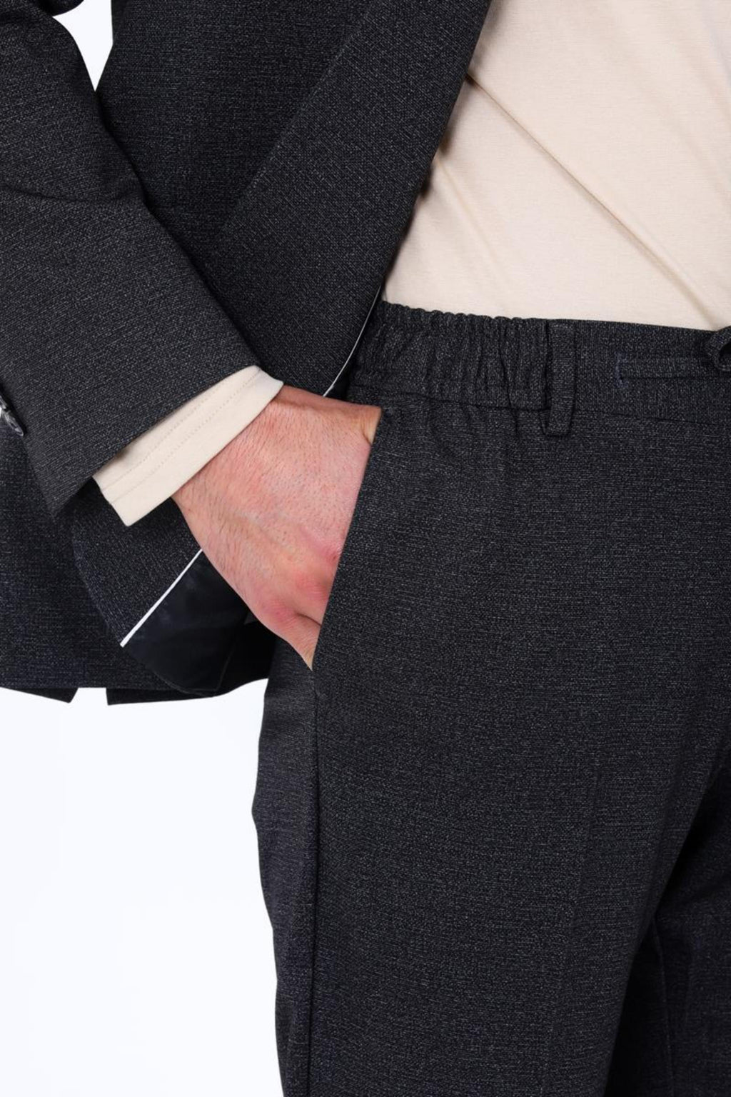 Kabartma Desenli Erkek Jogger Takım Elbise-KAW1804S