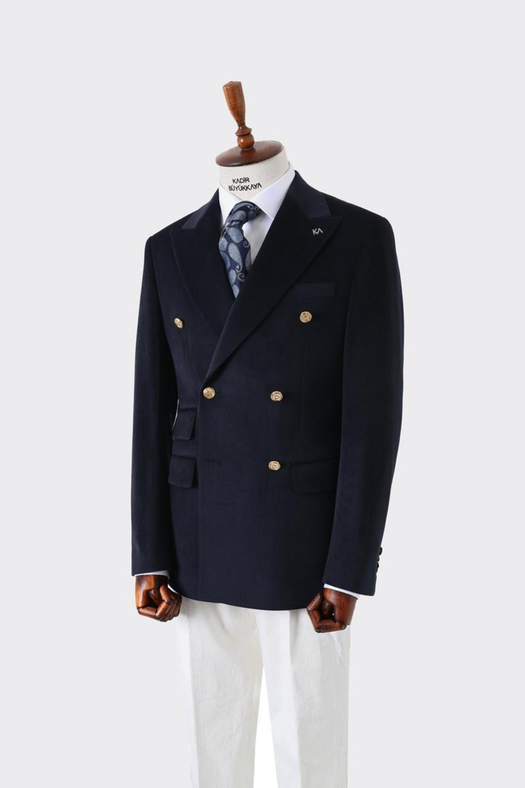 Şık Tasarımlı Erkek Kruvaze Ceket-KAV5250W