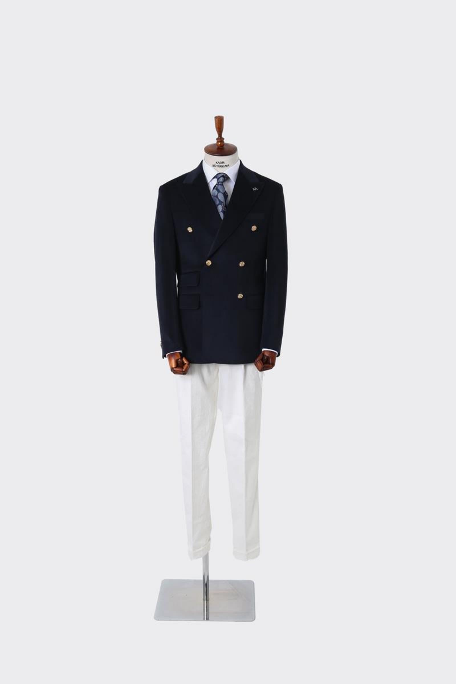 Şık Tasarımlı Erkek Kruvaze Ceket-KAV5250W