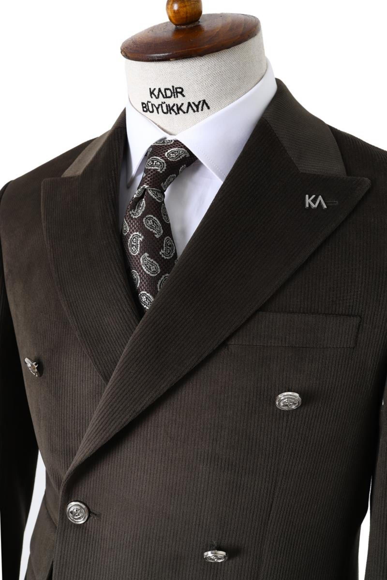 Şık Tasarımlı Erkek Kruvaze Ceket-KAV5250W