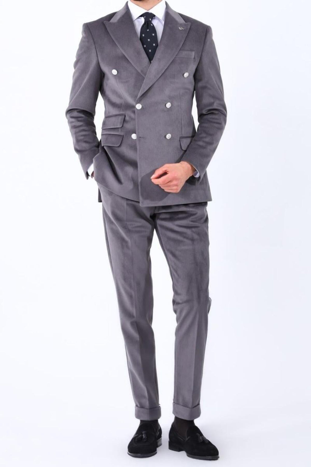 Şık Tasarımlı Erkek Kruvaze Ceket-KAV5250W