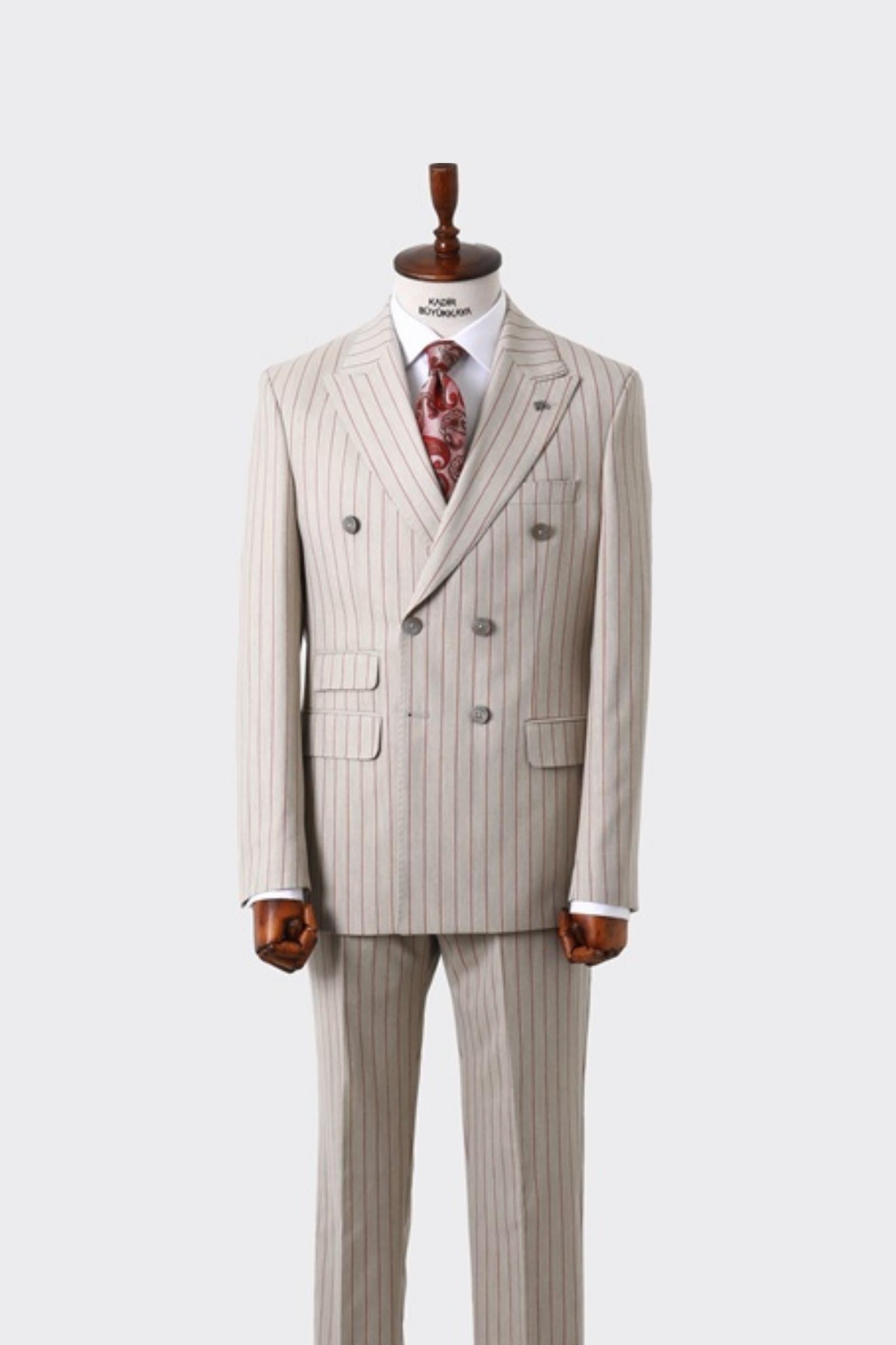 Şık ve Rahat Kruvaze Erkek Takım Elbise - Viskon ve Likra Dokulu-KAW1251S