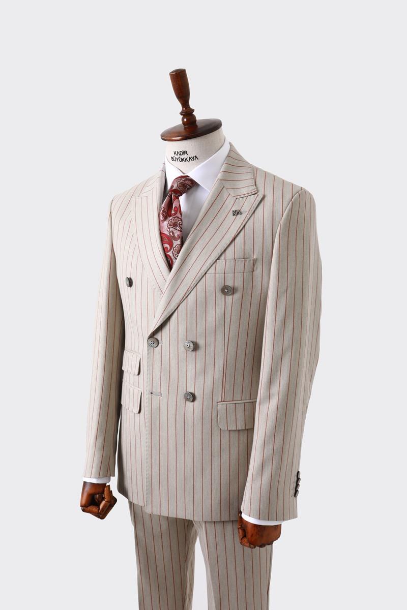 Şık ve Rahat Kruvaze Erkek Takım Elbise - Viskon ve Likra Dokulu-KAW1251S