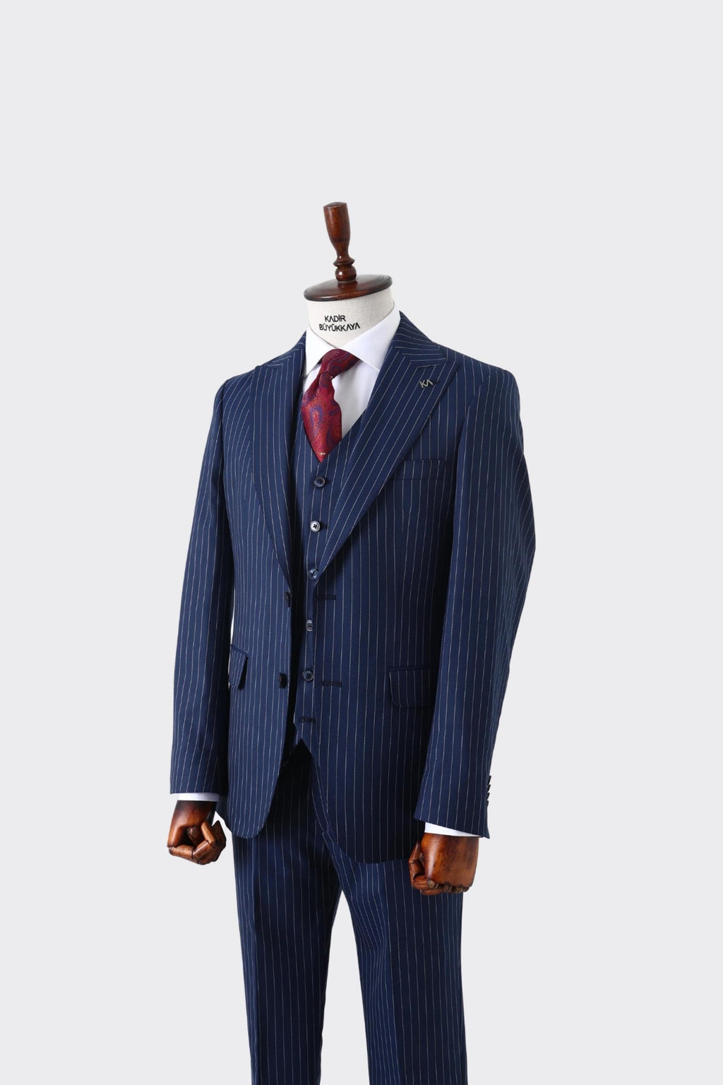 Slim Fit Yelekli Erkek Takım Elbise - Dört Mevsim Kullanılabilir Modern Kesim-KAW1023S