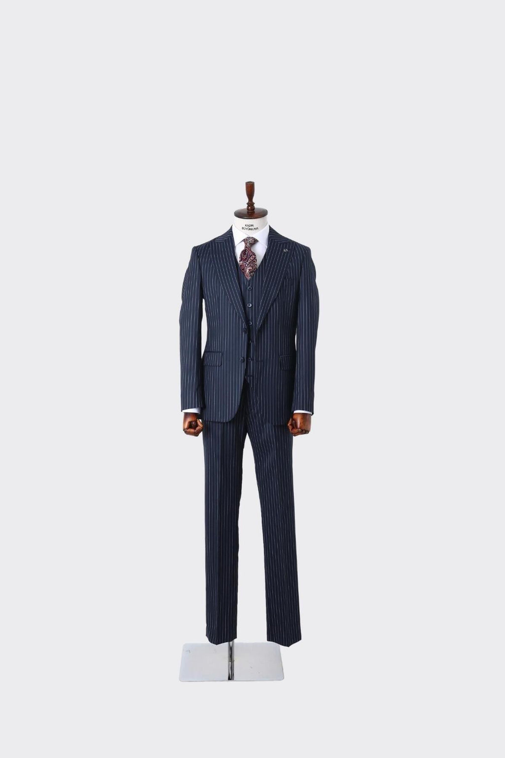 Slim Fit Yelekli Erkek Takım Elbise - Dört Mevsim Kullanılabilir Modern Kesim-KAW1023S