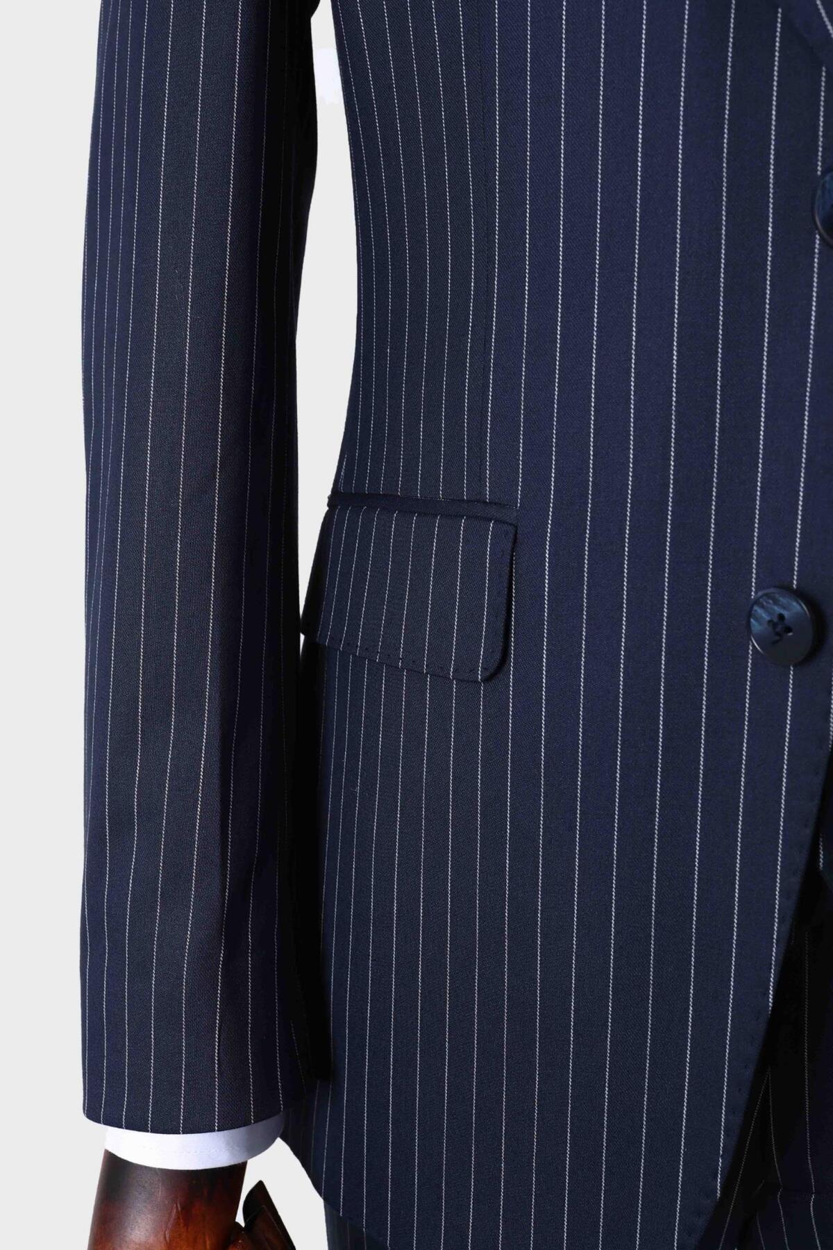 Slim Fit Yelekli Erkek Takım Elbise - Dört Mevsim Kullanılabilir Modern Kesim-KAW1023S