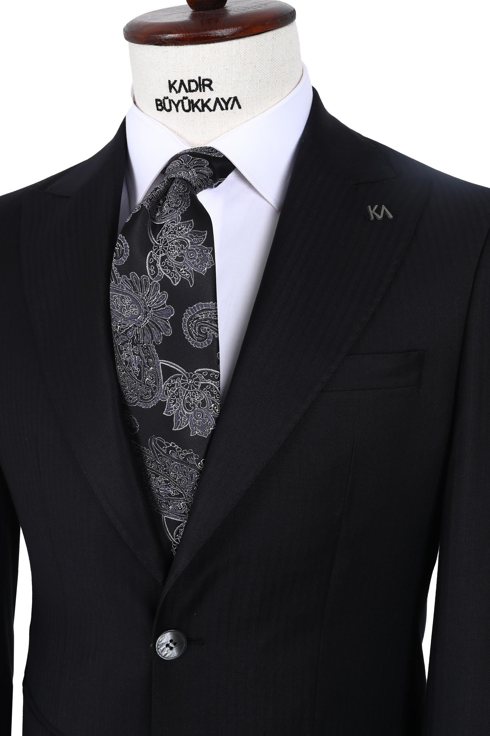 Slim Fit Kesim Yelekli Erkek Takım Elbise - Şık ve Modern Tasarım-KAW1036S