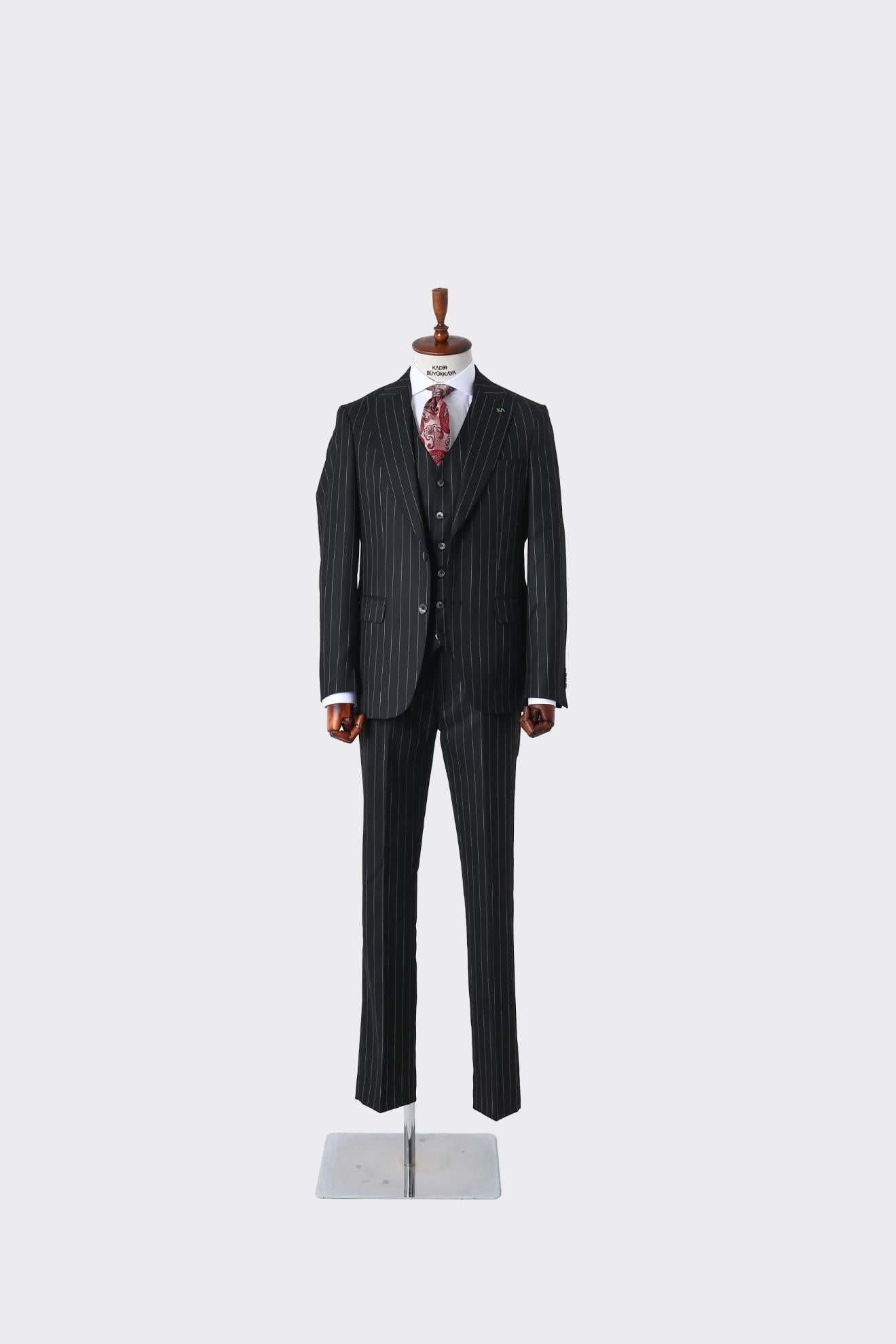 Slim Fit Kesim Yelekli Erkek Takım Elbise - Şık ve Rahat Tasarım-KAW1025S