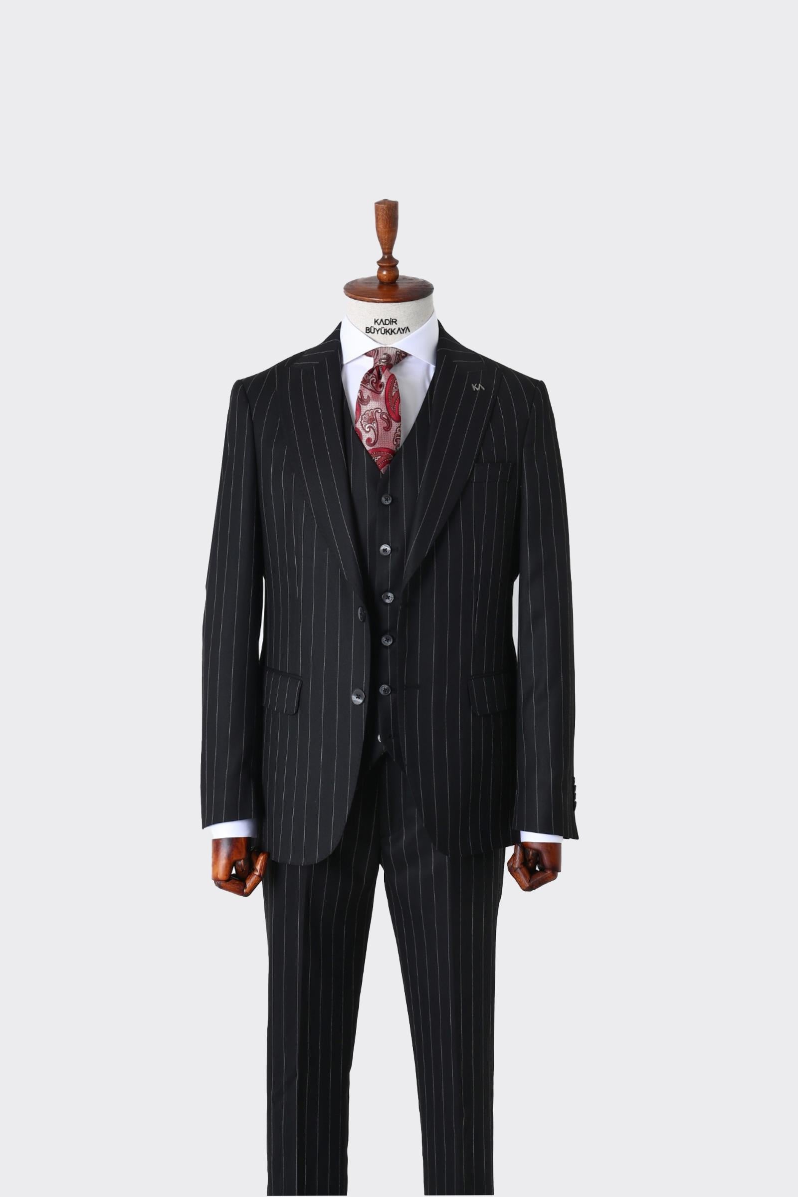 Slim Fit Kesim Yelekli Erkek Takım Elbise - Şık ve Rahat Tasarım-KAW1025S