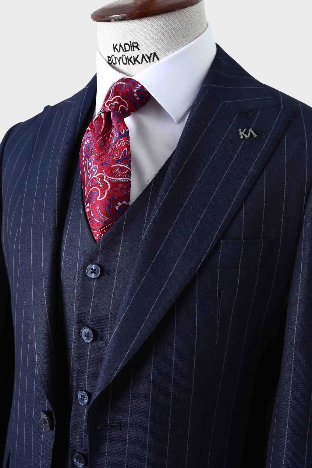 Slim Fit Kesim Yelekli Erkek Takım Elbise - Şık ve Rahat Tasarım-KAW1025S