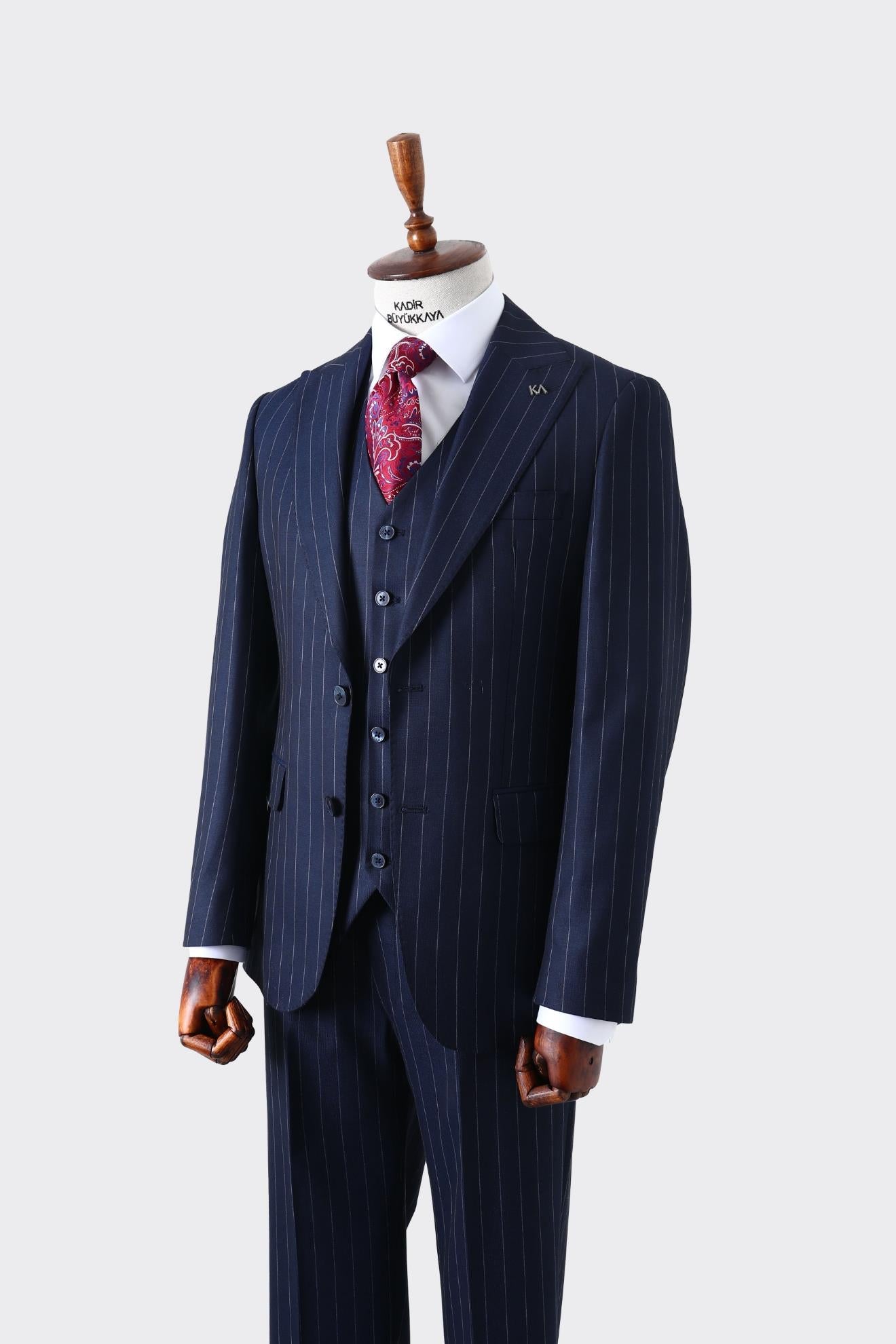 Slim Fit Kesim Yelekli Erkek Takım Elbise - Şık ve Rahat Tasarım-KAW1025S