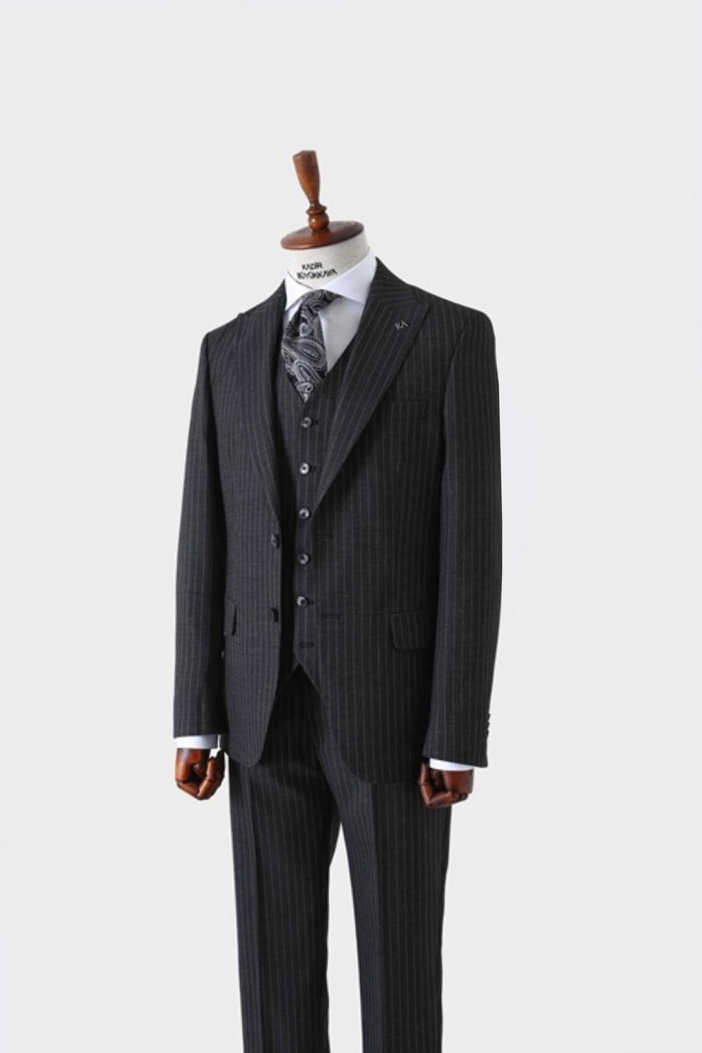 Slim Fit Viskon Karışımlı Yelekli Erkek Takım Elbise - Dört Mevsim-KAW1022S