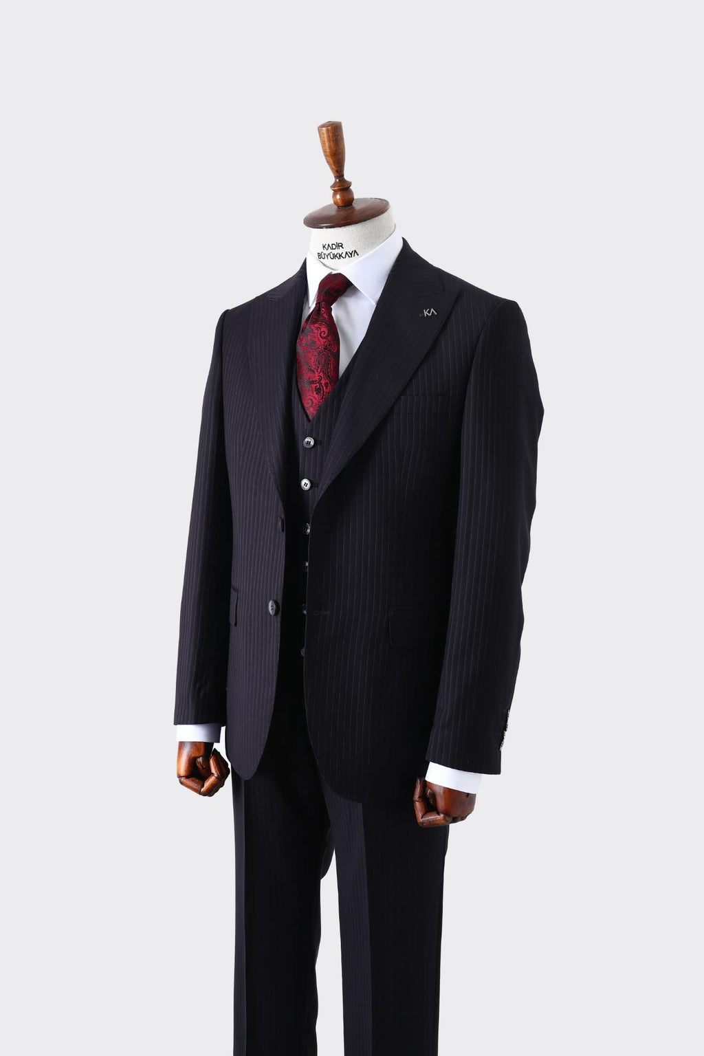 Slim Fit Yelekli Erkek Takım Elbise - Şık ve Modern Tasarım-KAW1045S