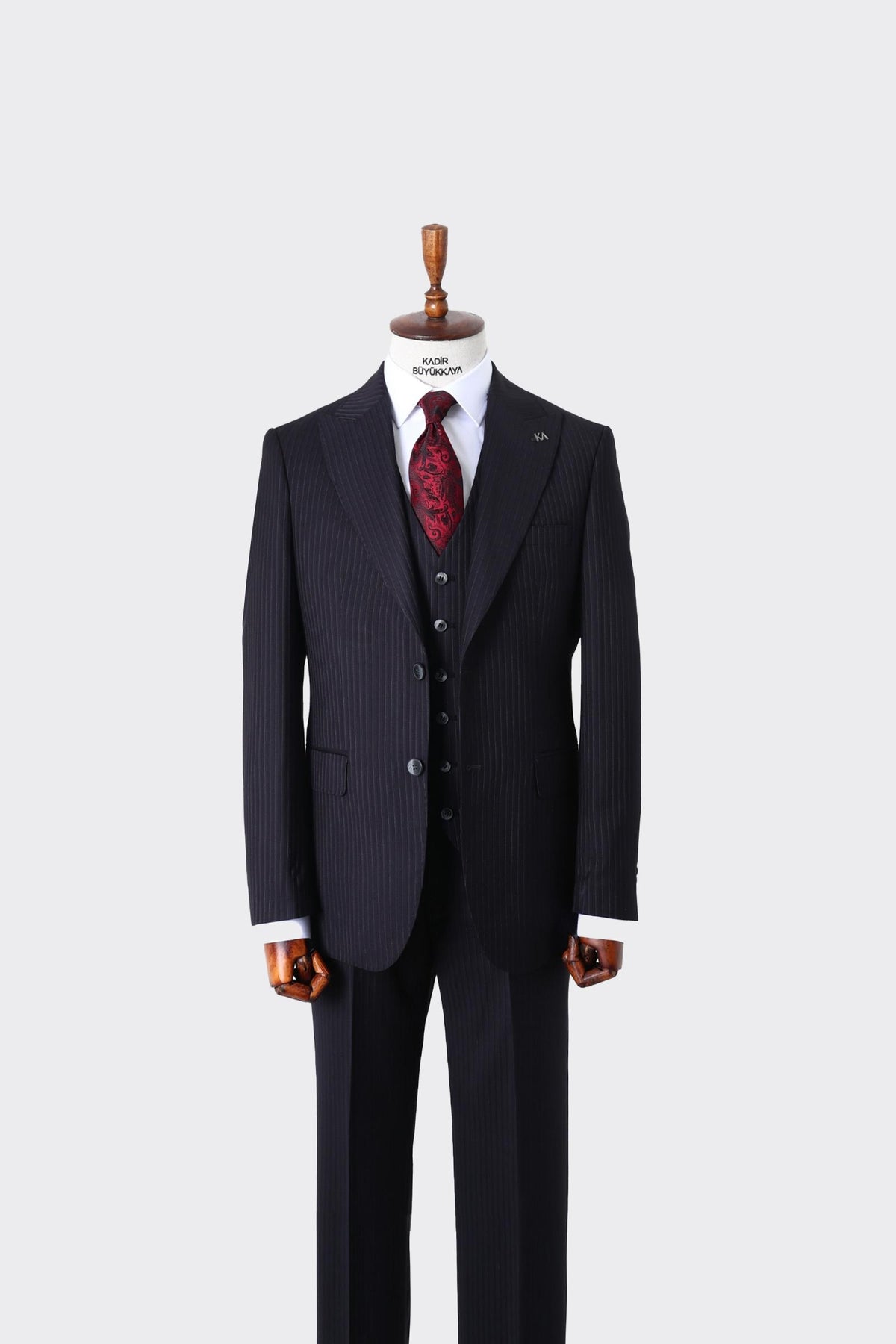 Slim Fit Yelekli Erkek Takım Elbise - Şık ve Modern Tasarım-KAW1045S
