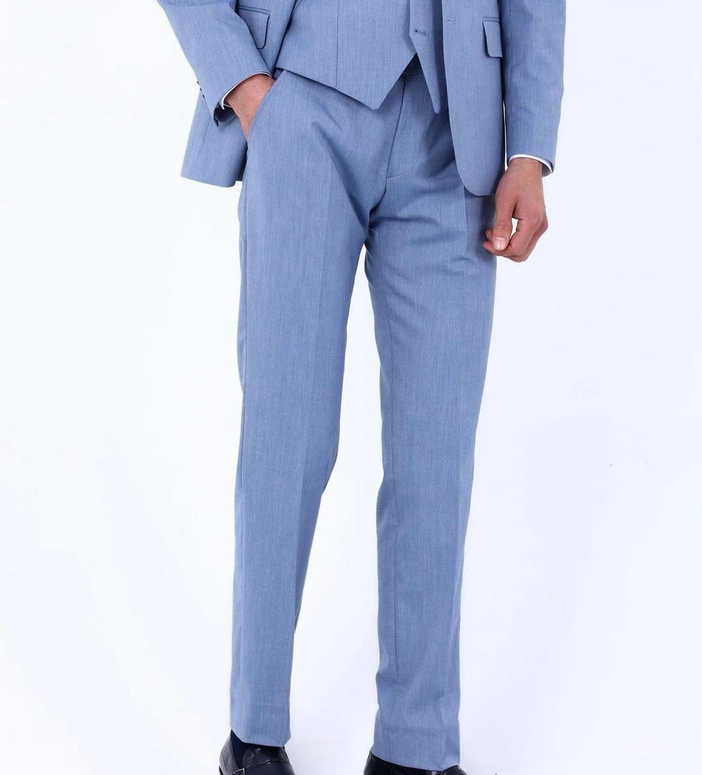 Slim Fit Yelekli Erkek Takım Elbise - Viskon Karışımlı Dört Mevsim Kullanılabilir-KAW1003S