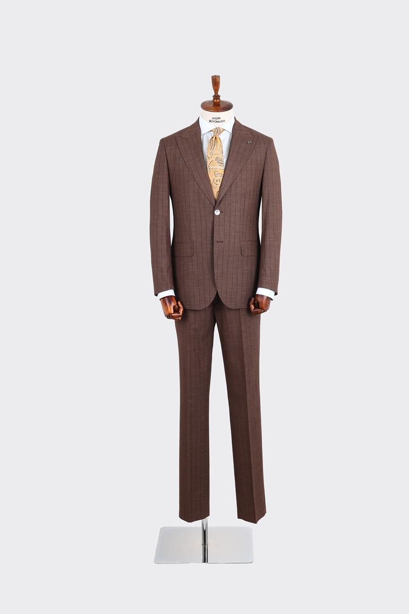 Kırlangıç Yaka İki Düğmeli Erkek Takım Elbise-KAX1370S