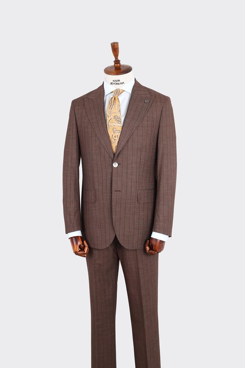 Kırlangıç Yaka İki Düğmeli Erkek Takım Elbise-KAX1370S