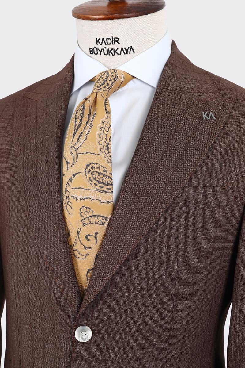Kırlangıç Yaka İki Düğmeli Erkek Takım Elbise-KAX1370S