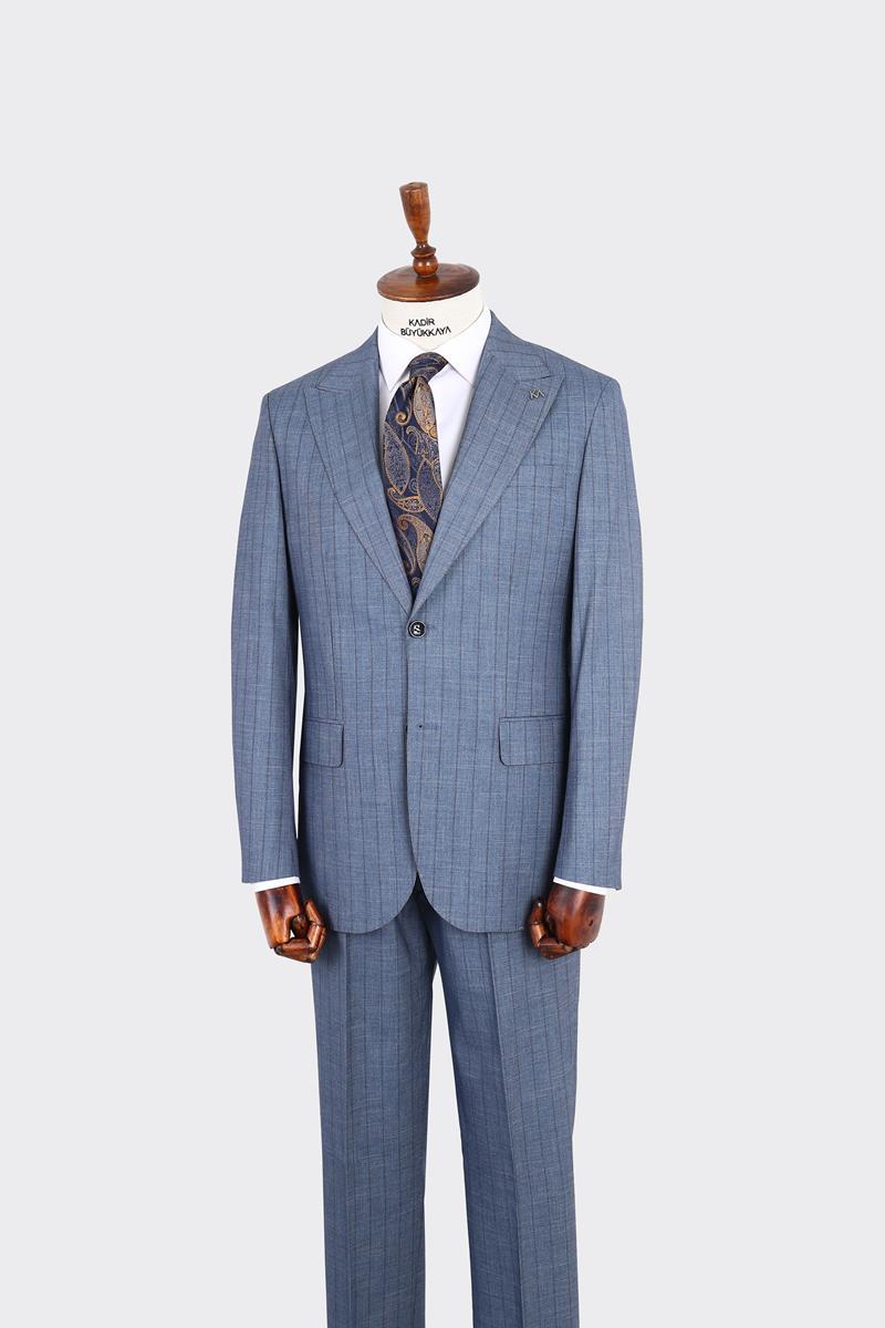 Kırlangıç Yaka İki Düğmeli Erkek Takım Elbise-KAX1370S