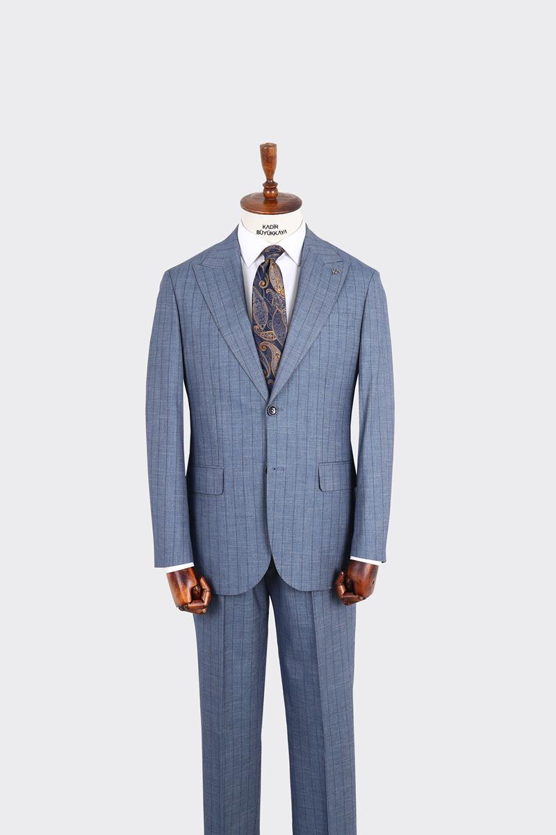 Kırlangıç Yaka İki Düğmeli Erkek Takım Elbise-KAX1370S