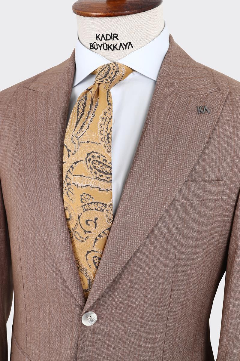Kırlangıç Yaka İki Düğmeli Erkek Takım Elbise-KAX1370S