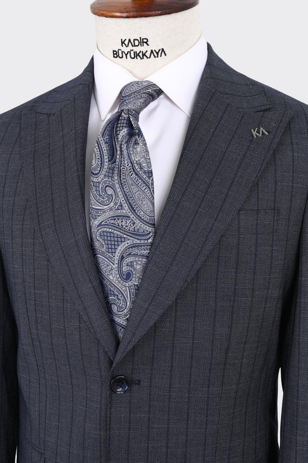 Kırlangıç Yaka İki Düğmeli Erkek Takım Elbise-KAX1370S