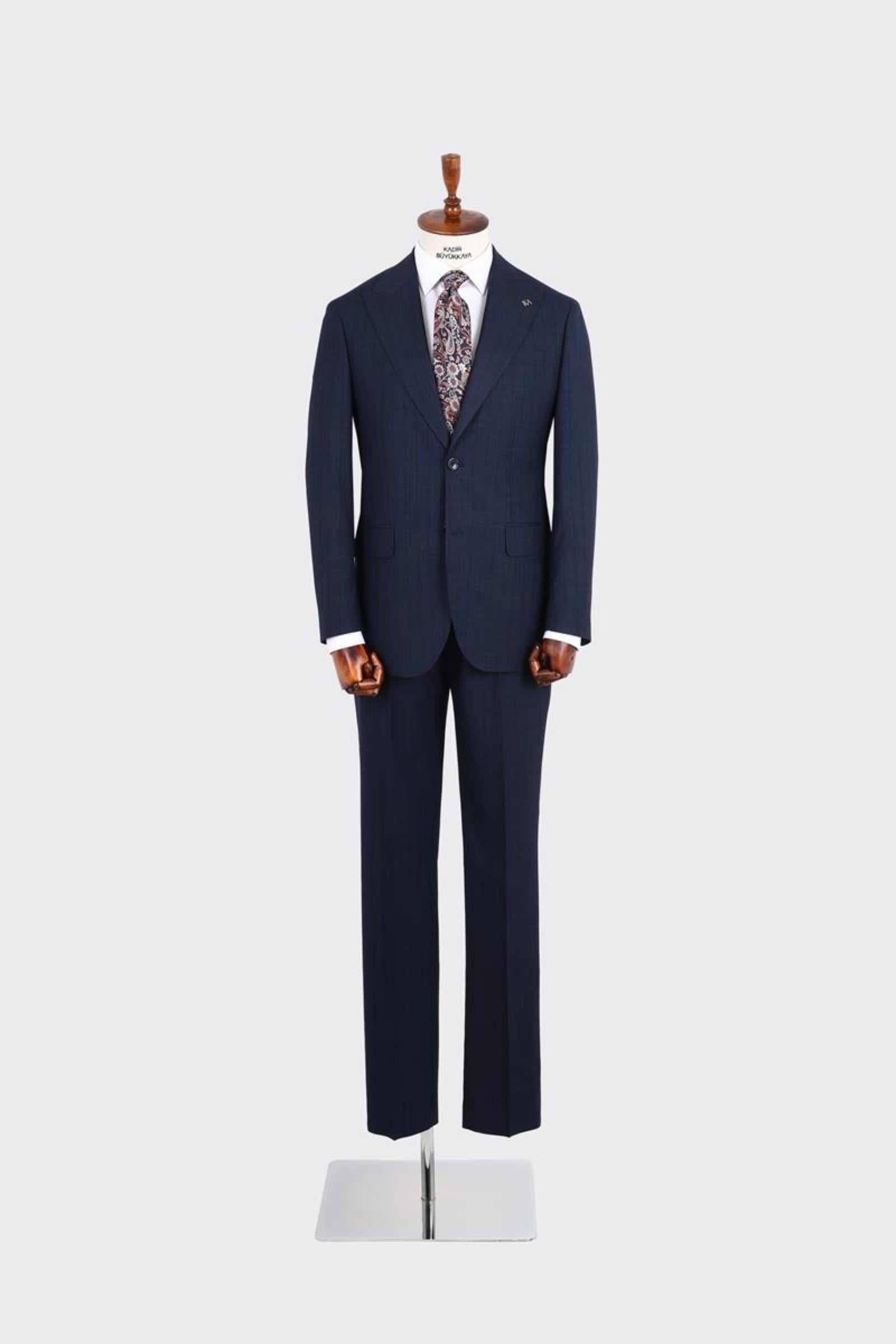 Kırlangıç Yaka İki Düğmeli Erkek Takım Elbise-KAX1370S