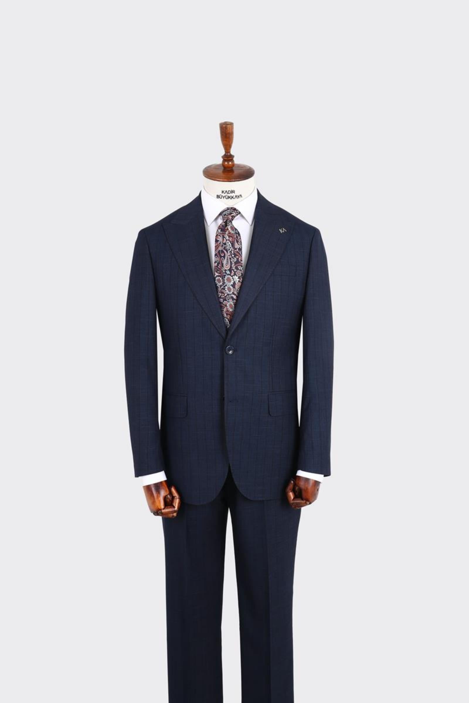 Kırlangıç Yaka İki Düğmeli Erkek Takım Elbise-KAX1370S