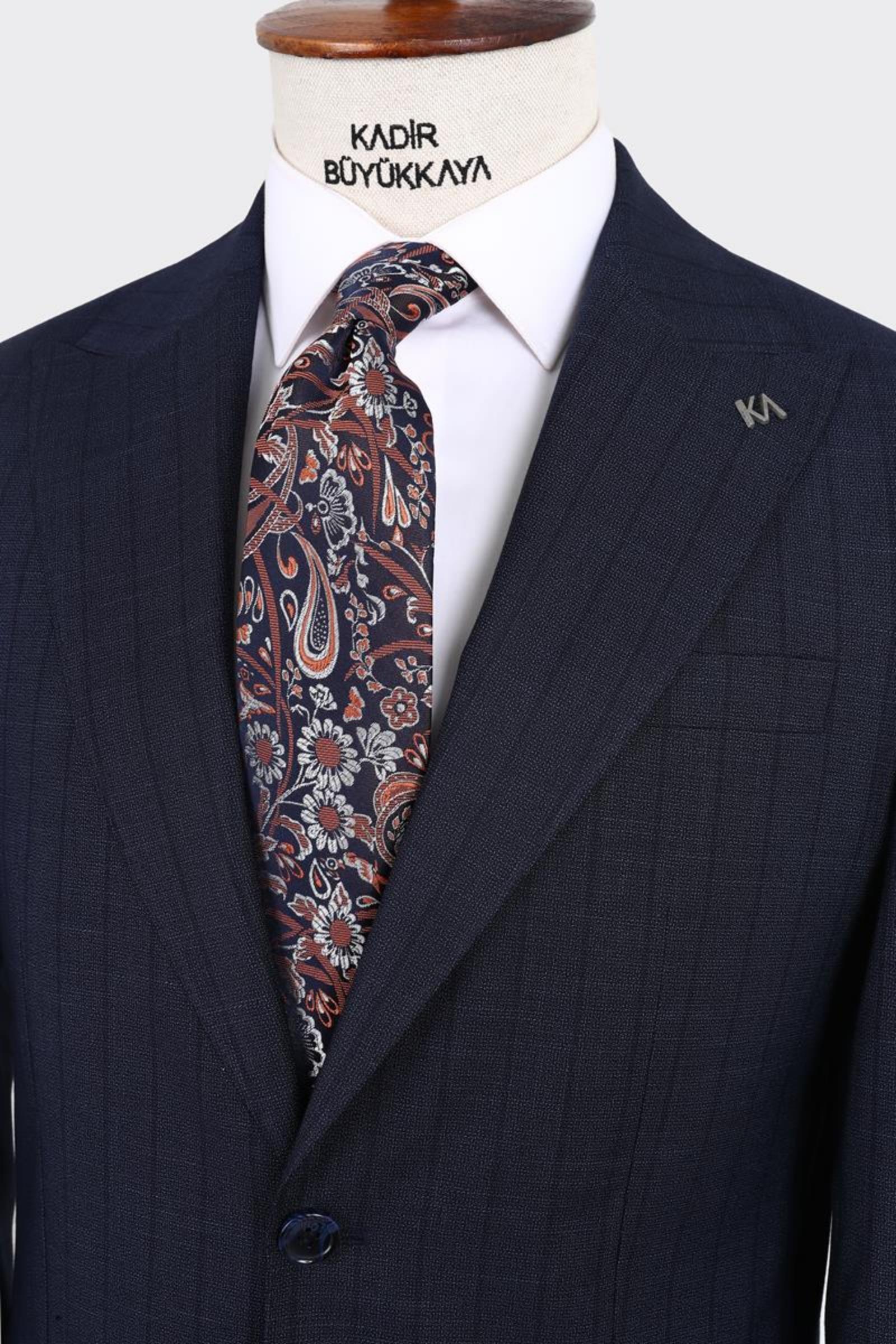 Kırlangıç Yaka İki Düğmeli Erkek Takım Elbise-KAX1370S