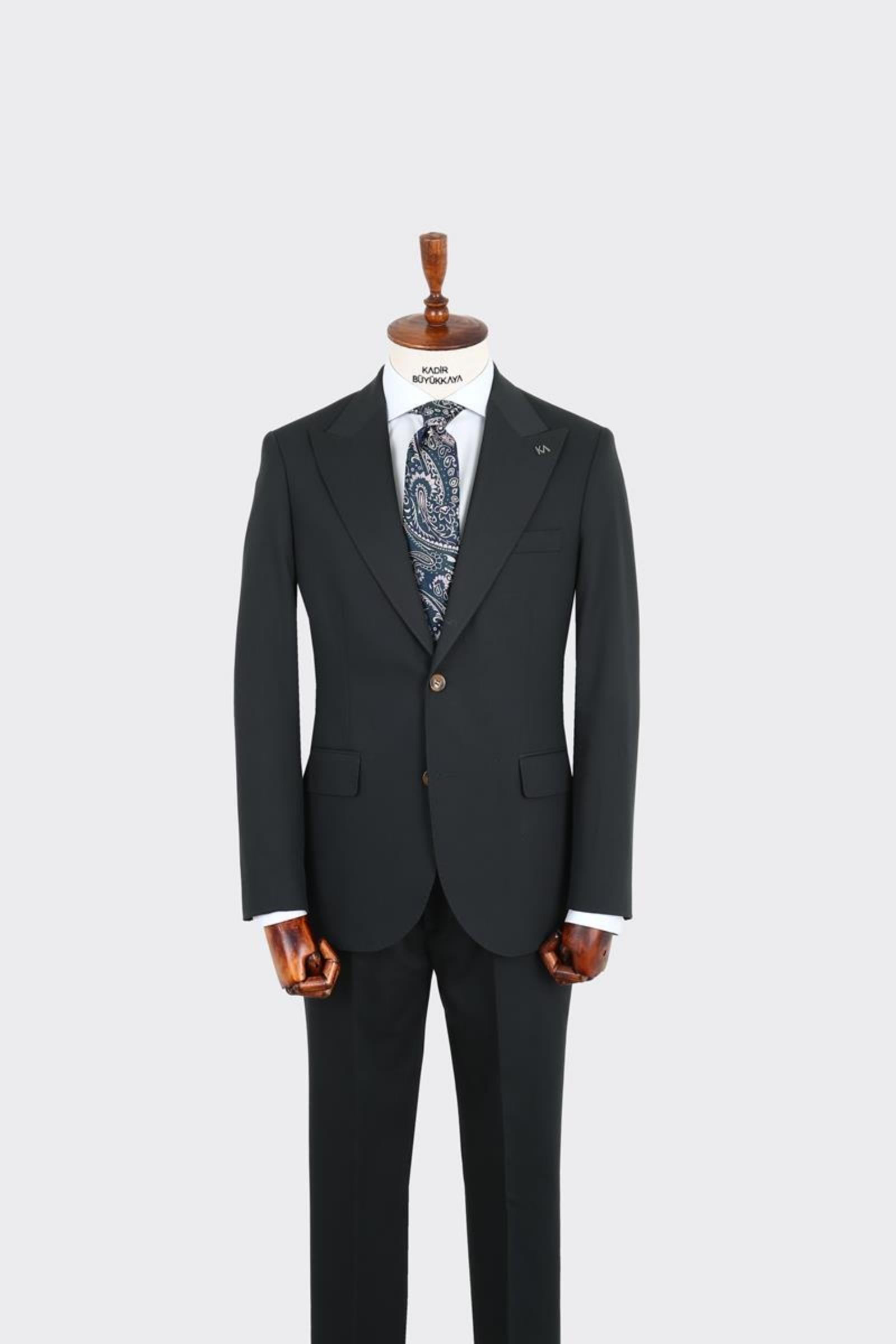 İki Düğmeli Kırlangıç Yaka Erkek Takım Elbise-KAX1395S