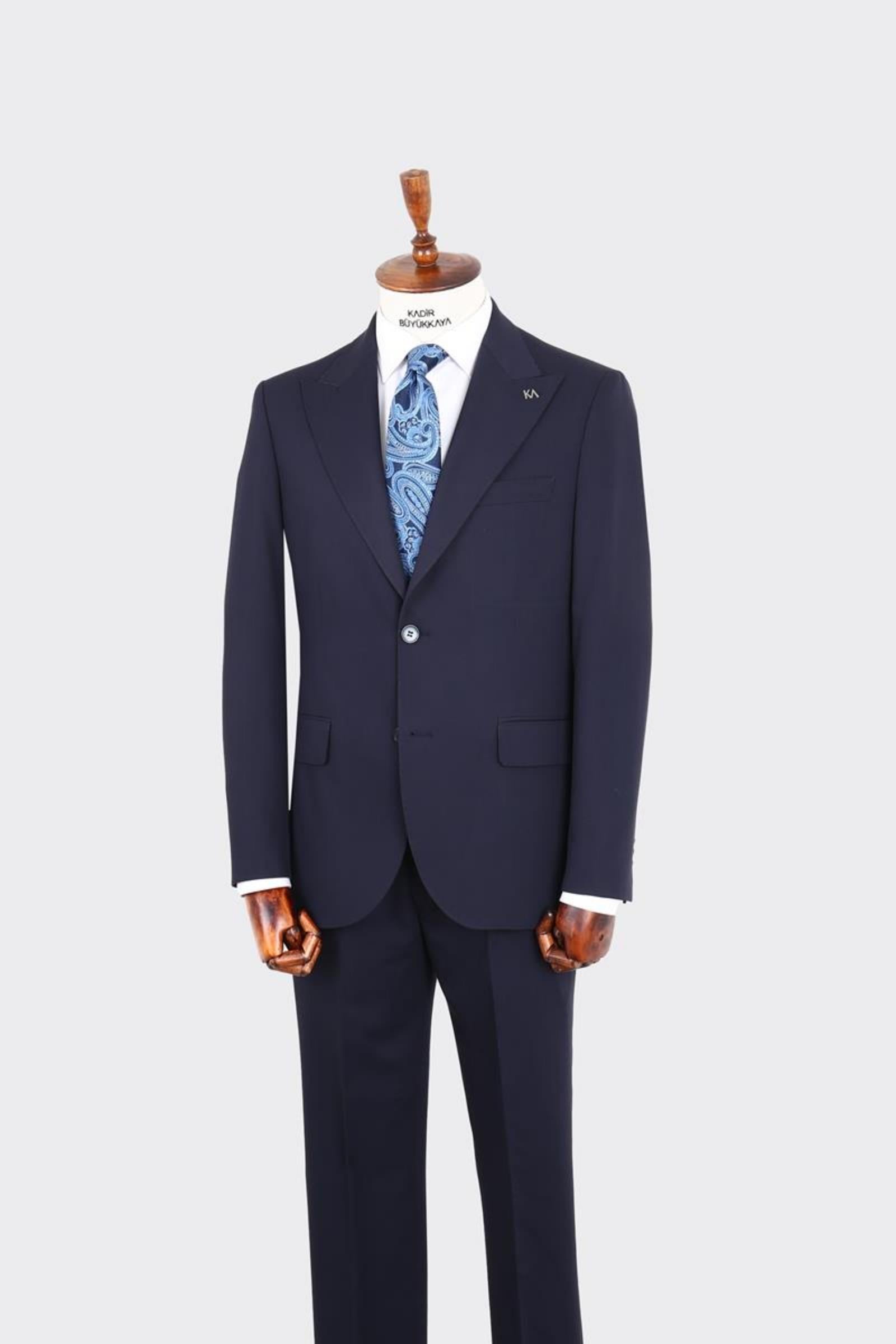 İki Düğmeli Kırlangıç Yaka Erkek Takım Elbise-KAX1395S