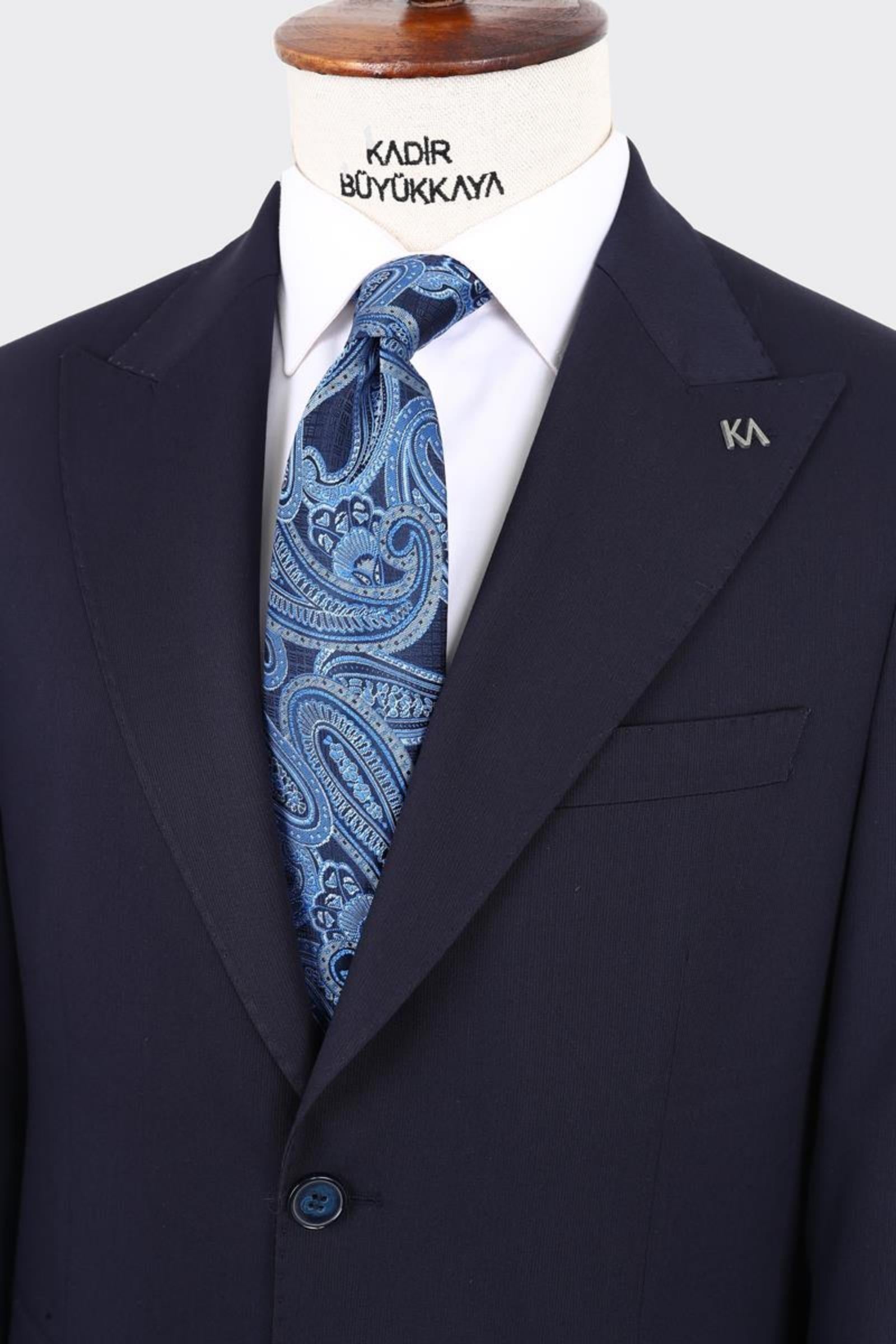 İki Düğmeli Kırlangıç Yaka Erkek Takım Elbise-KAX1395S