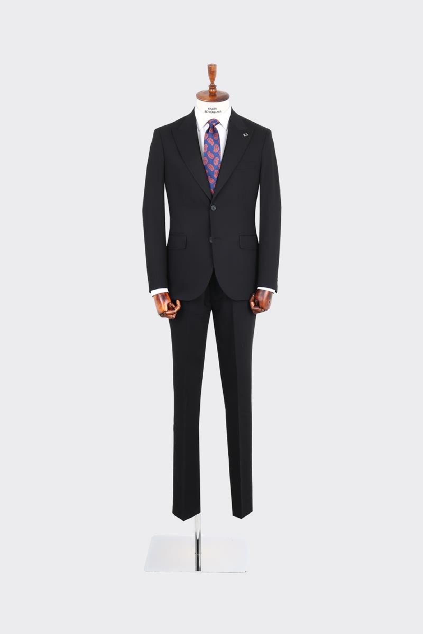 İki Düğmeli Kırlangıç Yaka Erkek Takım Elbise-KAX1395S