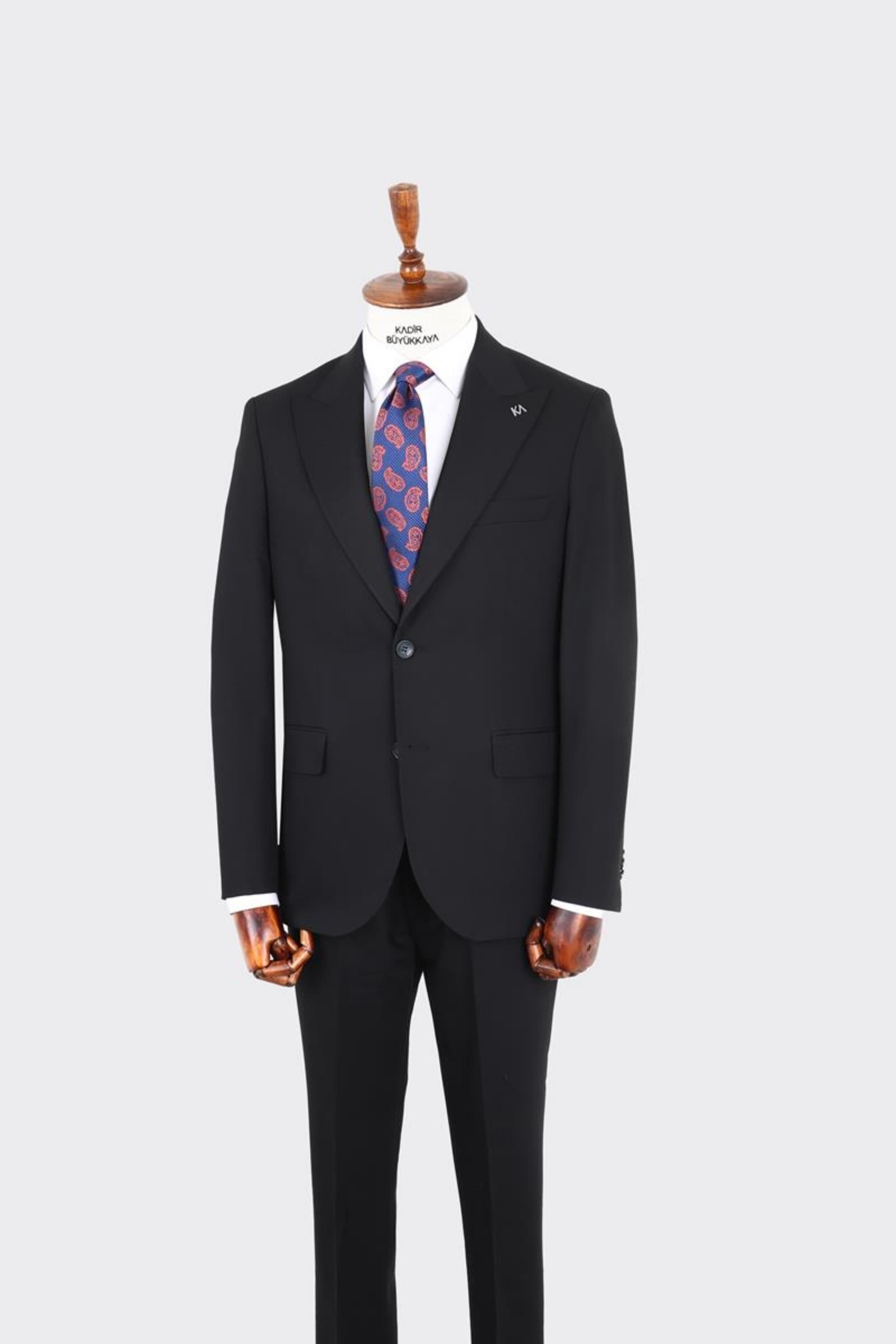 İki Düğmeli Kırlangıç Yaka Erkek Takım Elbise-KAX1395S