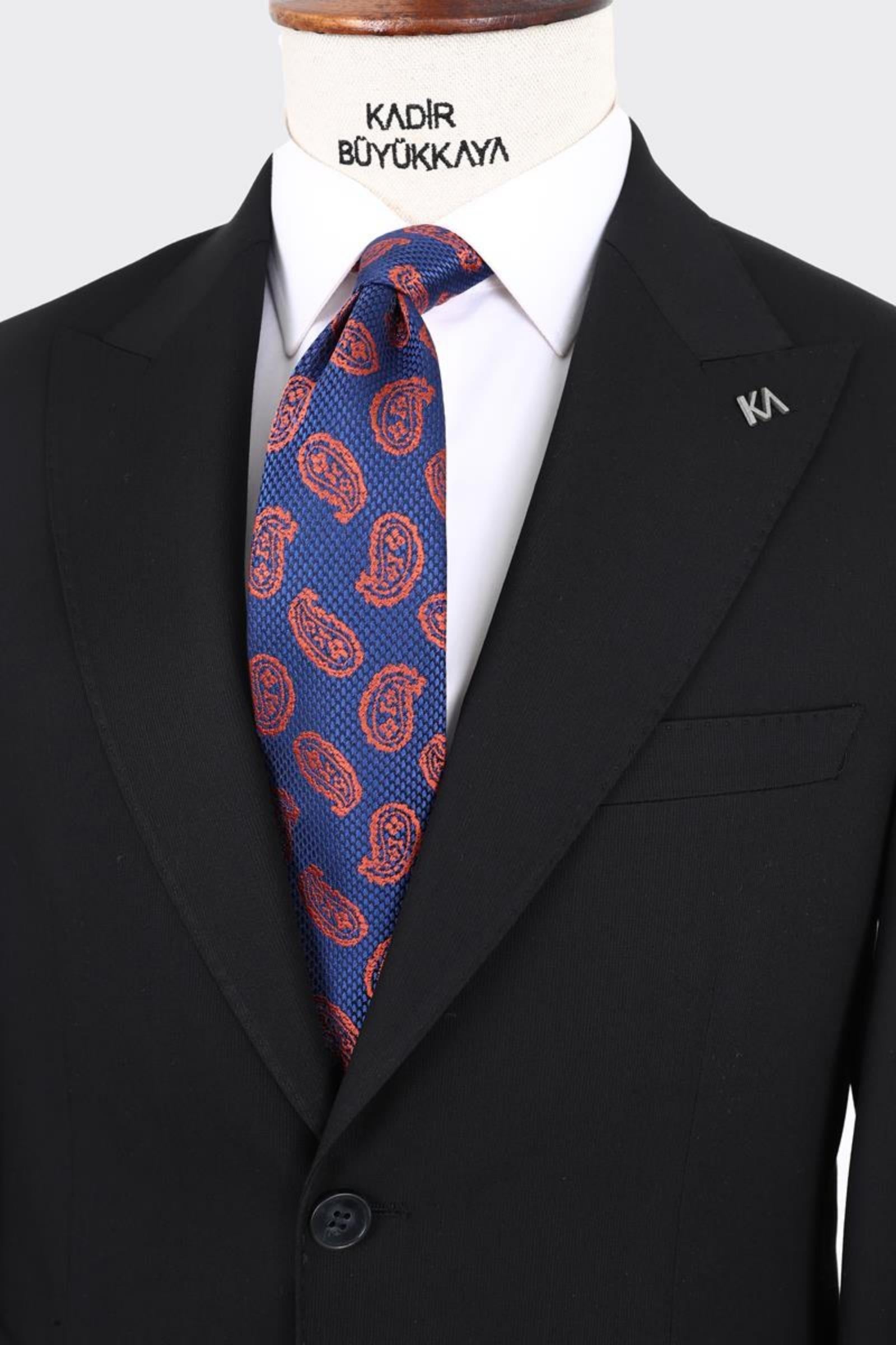 İki Düğmeli Kırlangıç Yaka Erkek Takım Elbise-KAX1395S