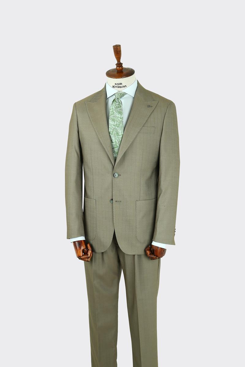 Kırlangıç Yaka Pileli Erkek Takım Elbise-KAX1303S