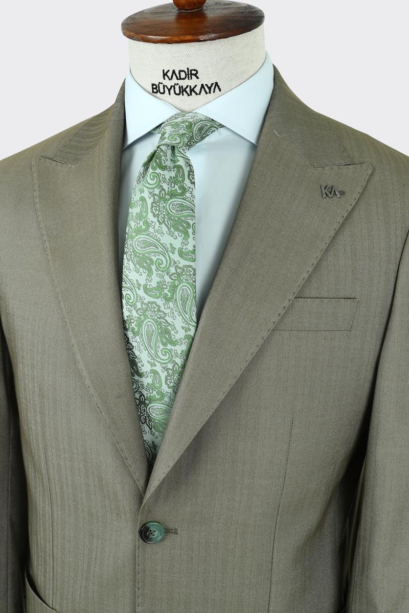 Kırlangıç Yaka Pileli Erkek Takım Elbise-KAX1303S