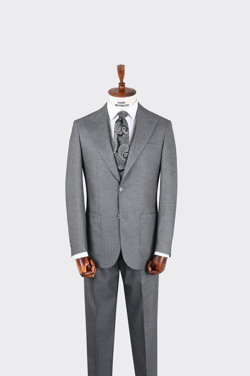Kırlangıç Yaka Pileli Erkek Takım Elbise-KAX1303S
