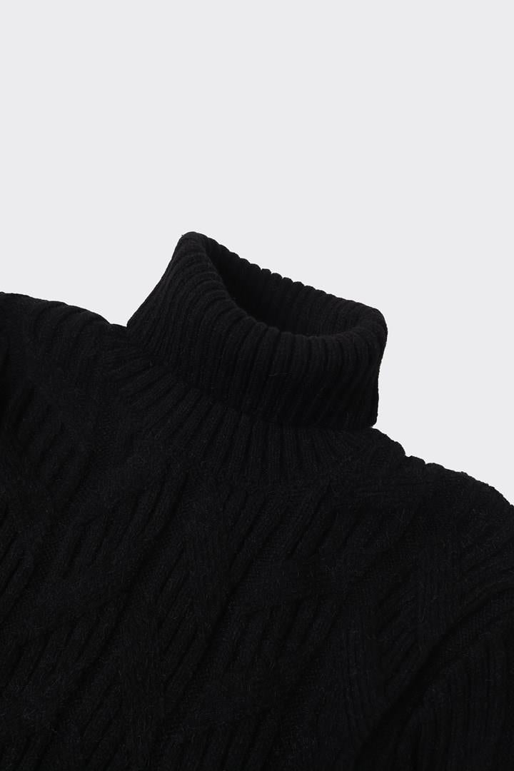 Klasik Stil Tam Balıkçı Yaka Erkek Kazak-KAW6902W