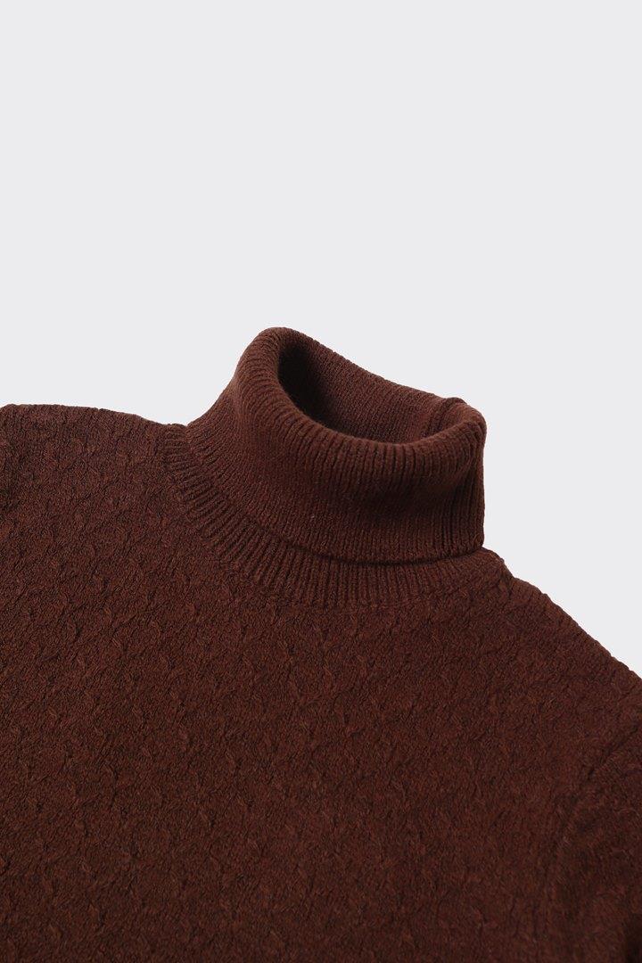 Tam Balıkçı Yaka Erkek Pamuklu Kazak-KAW6903W