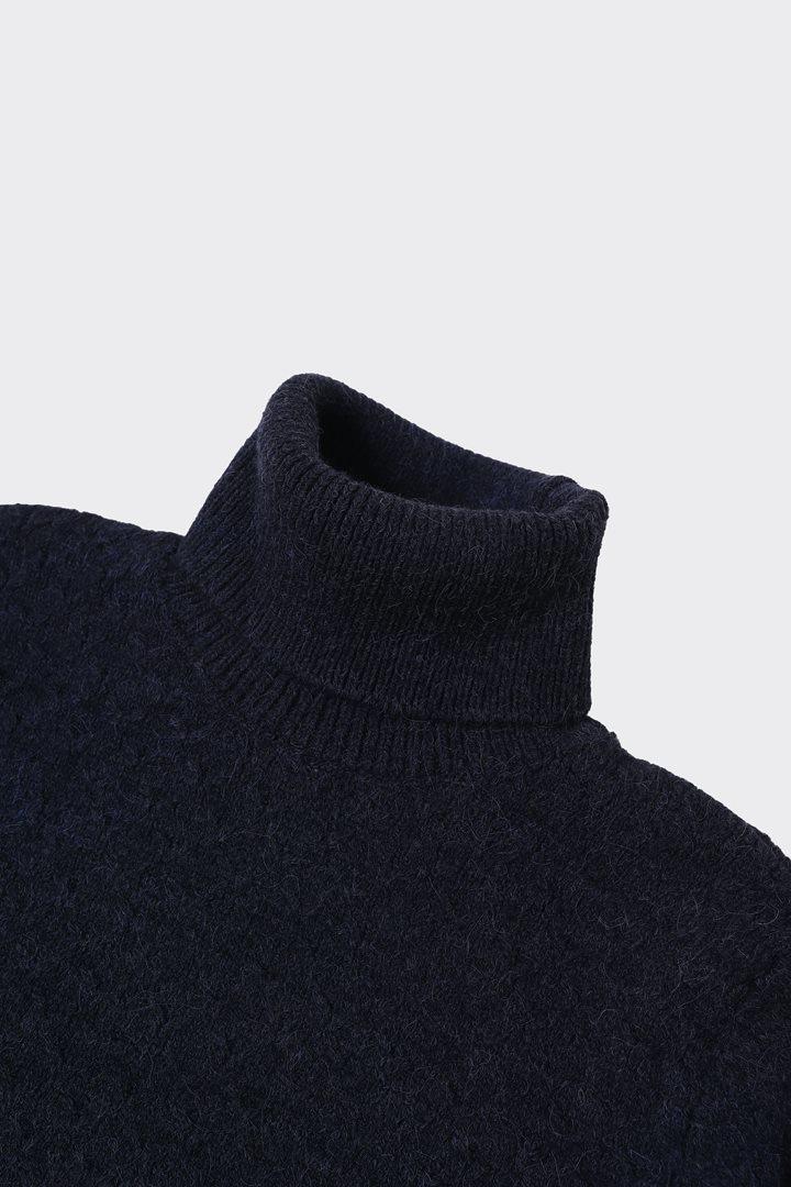 Tam Balıkçı Yaka Erkek Pamuklu Kazak-KAW6903W