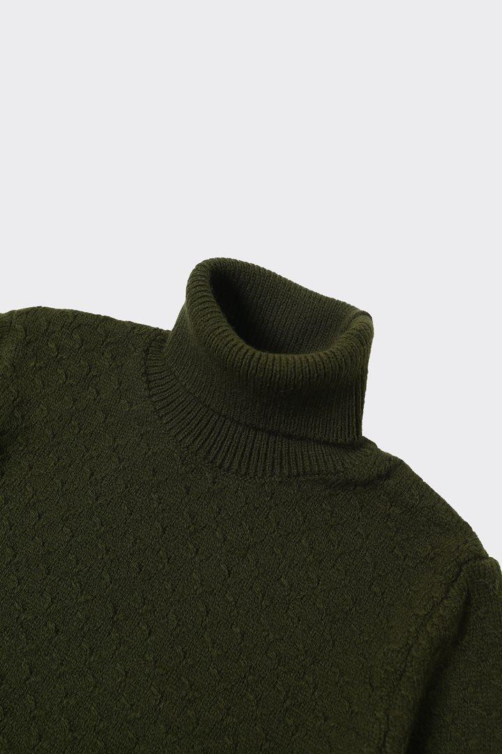 Tam Balıkçı Yaka Erkek Pamuklu Kazak-KAW6903W