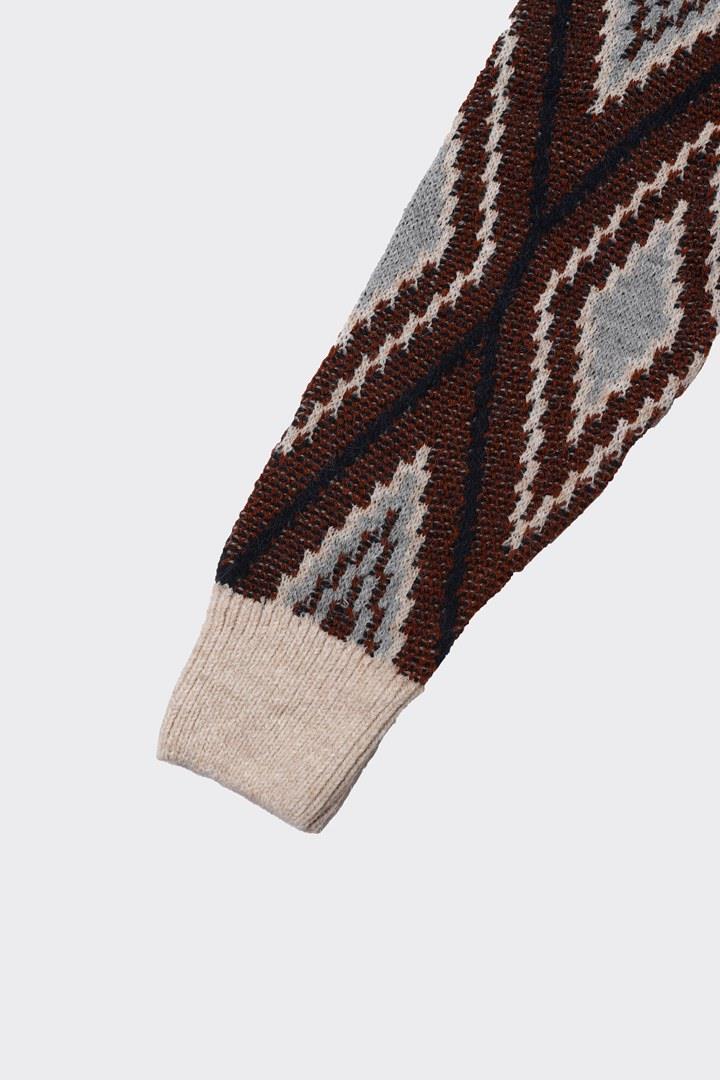 Pamuklu Tam Balıkçı Yaka Desenli Erkek Kazak-KAW6905W