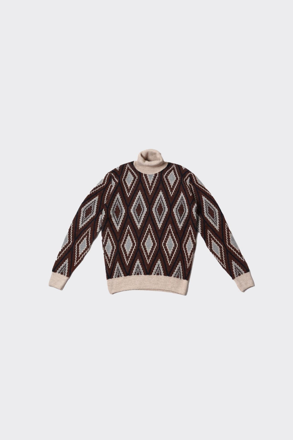 Pamuklu Tam Balıkçı Yaka Desenli Erkek Kazak-KAW6905W