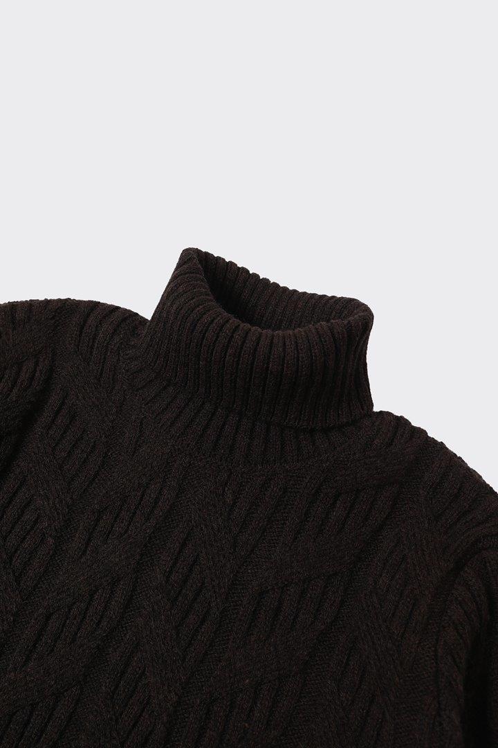 Klasik Stil Tam Balıkçı Yaka Erkek Kazak-KAW6902W