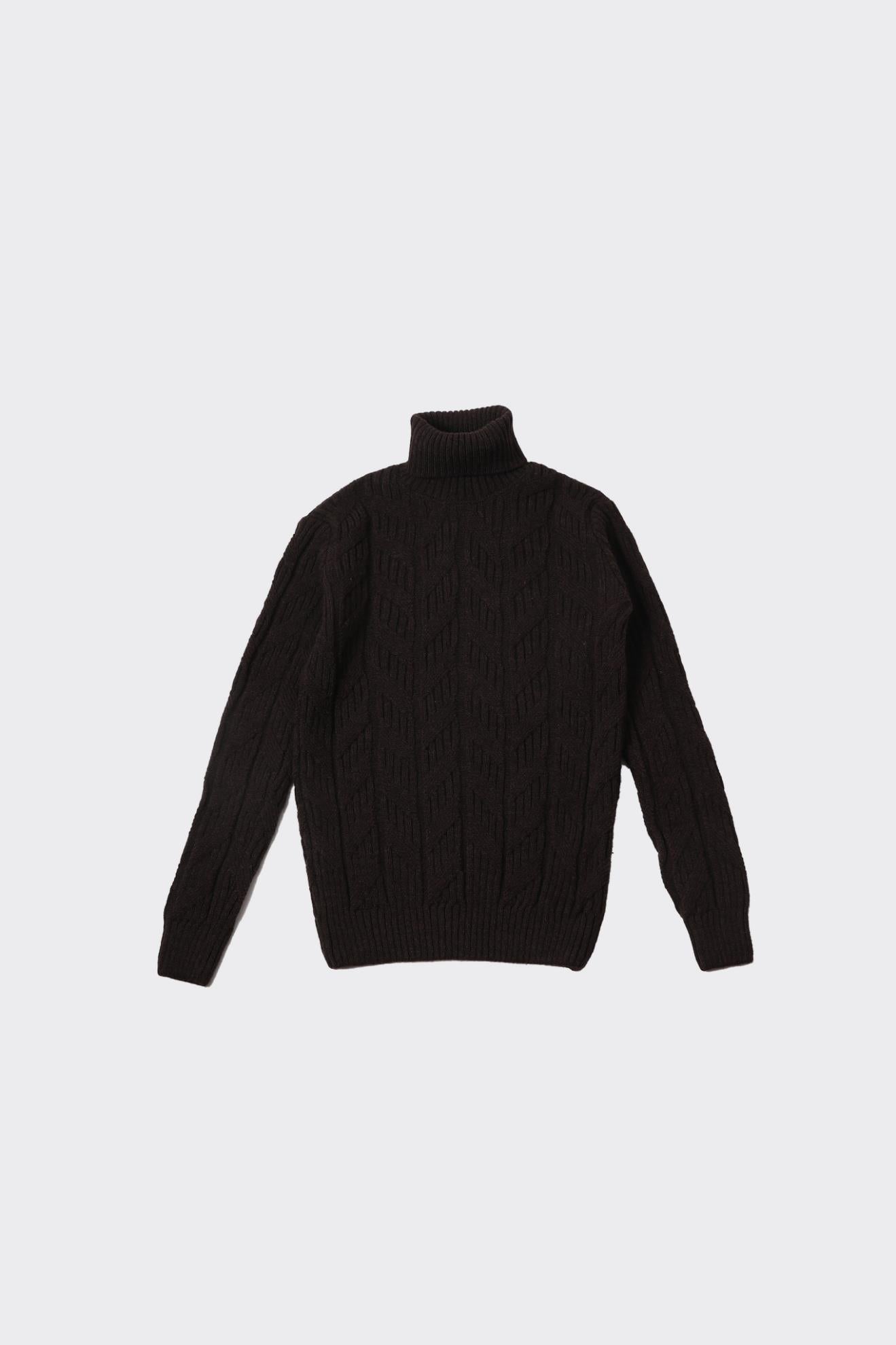 Klasik Stil Tam Balıkçı Yaka Erkek Kazak-KAW6902W